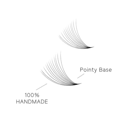 12D Handmade Pointy Base Premade Volume Loose Fans(500Fans)