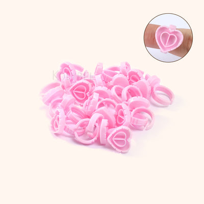 Heart-shaped Disposable Glue Finger Ring Cup(100pcs)