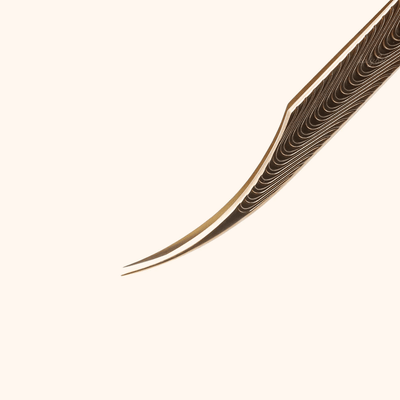 KF-05 Retro Gold Tweezers For Eyelash Extension - Kolybel