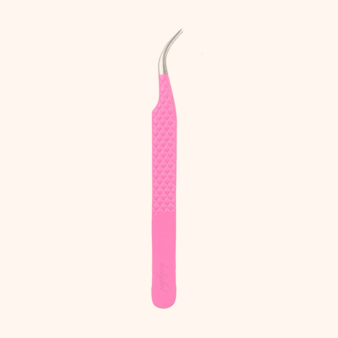 KP-03 Pink Marbling Tweezers For Eyelash Extension