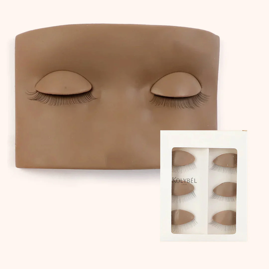 Mannequin head with practice silicone eyes