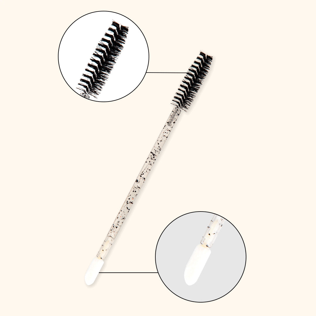 Lip Wand & Lashes Brush Duo For Eyelash Extensions 50pcs/Pack