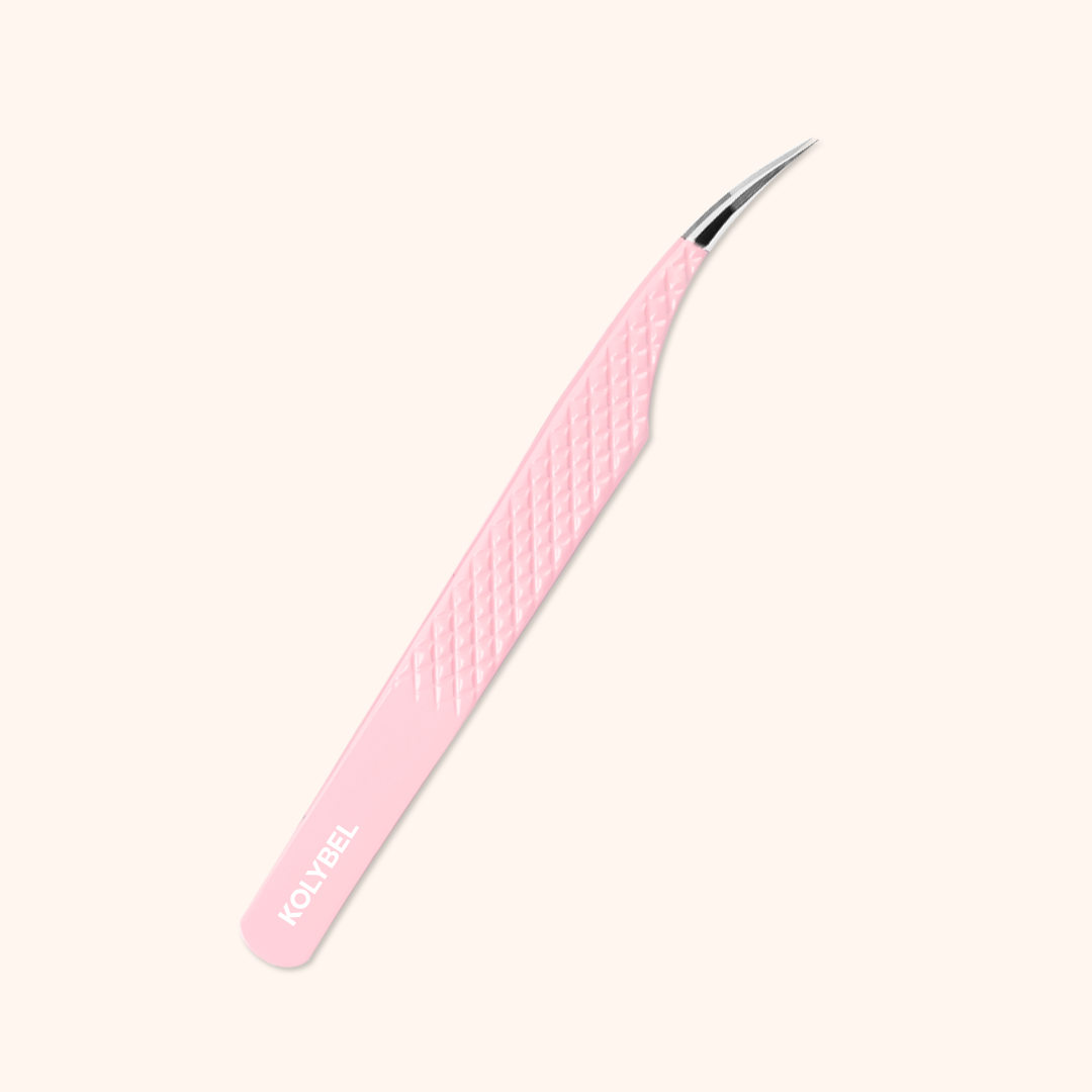 KC-07 Light Pink Tweezers For Eyelash Extension