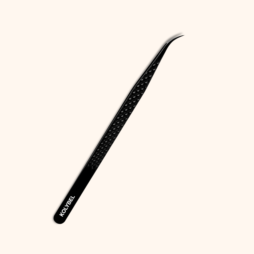 KB-06 Black Fiber Tweezers For Eyelash Extension