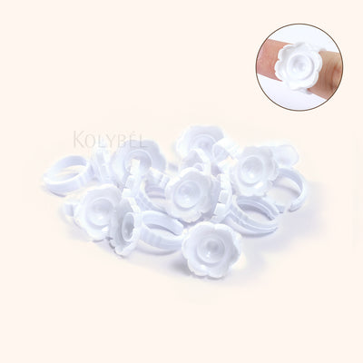 Flower-shaped Disposable Glue Finger Ring Cup(100pcs)