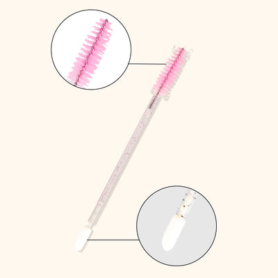 Lip Wand & Lashes Brush Duo For Eyelash Extensions 50pcs/Pack