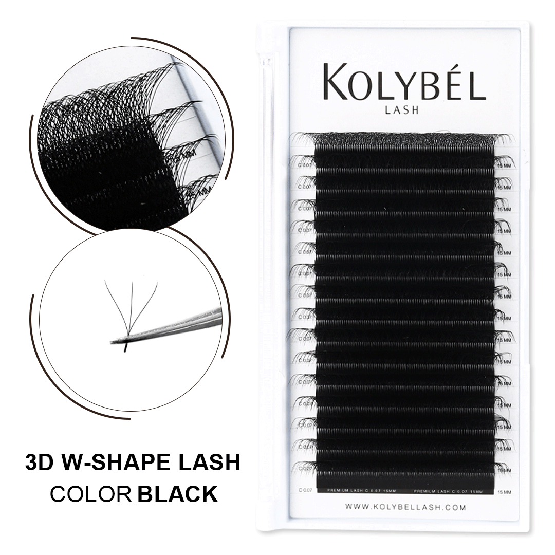 W Style 3D Premade Volume Fan Lashes (16 Rows)-kolybel