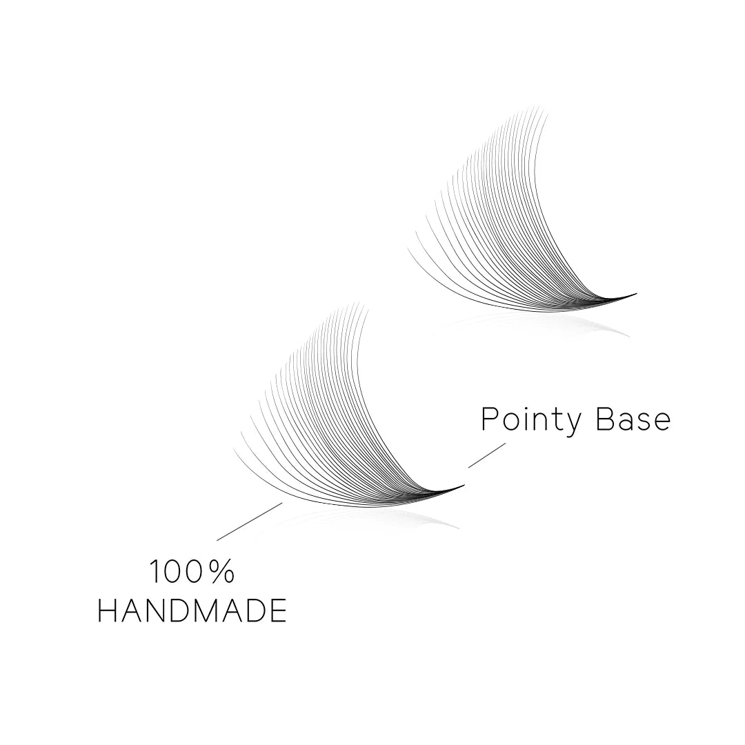 Wholesale 24D Handmade Pointy Base Premade Volume Loose Fans(500Fans)
