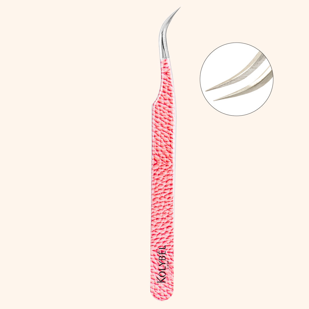 KP-14 Pink Marbling Tweezers For Eyelash Extension
