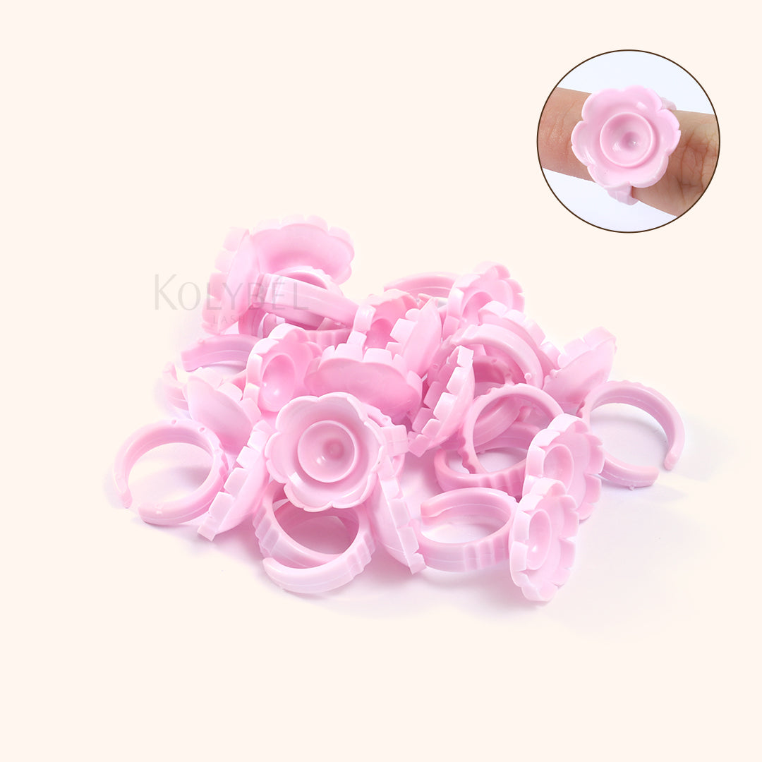 Flower-shaped Disposable Glue Finger Ring Cup(100pcs)