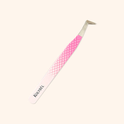 KP-07 Ombre Pink-White Tweezers For Eyelash Extension