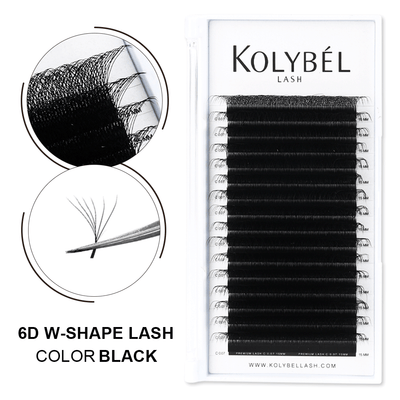 W Style 6D Premade Volume Fan Lashes (16 Rows)-kolybel