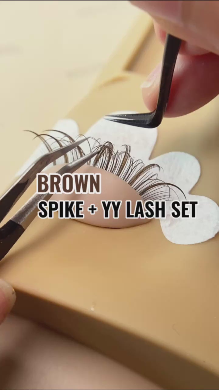 0.07MM Brown YY Premade Volume Fans Eyelash Extensions (16 Rows)